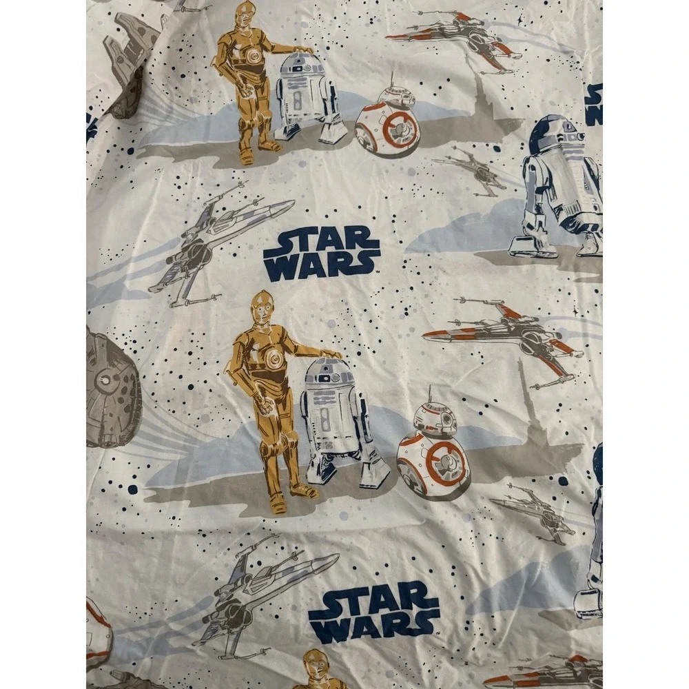 Pottery Barn Kids Star Wars Twin Size Duvet Cover Droid Millennium Falcon CP3O